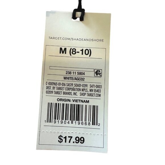 Shade & Shore White Bikini Bottom Medium M High Waist Extra Cheeky Swim Beach - Picture 6 of 8